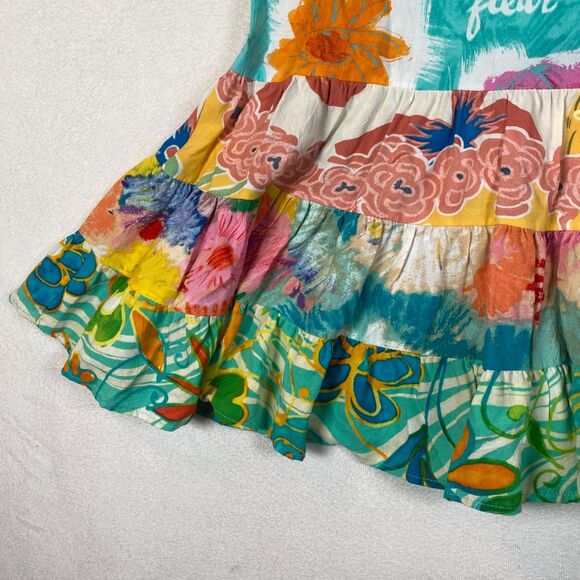 Jams World Dreamcicle Fleur Floral Print Skirt Size M Rayon Made in Hawaii Boho - Picture 7 of 9